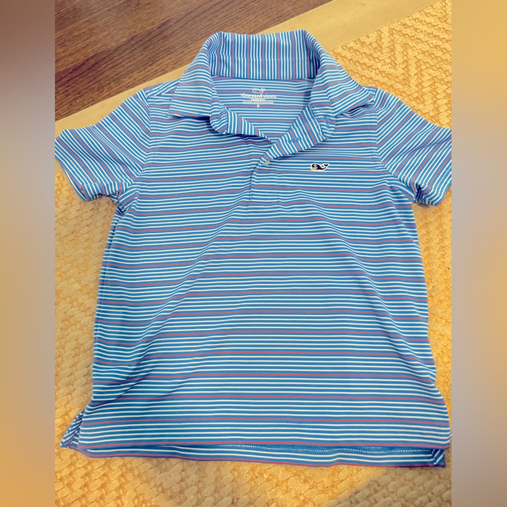 Vineyard Vines Blue Striped Kids Polo Shirt